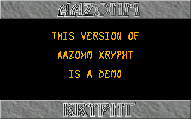 Aazohm Krypht atari screenshot
